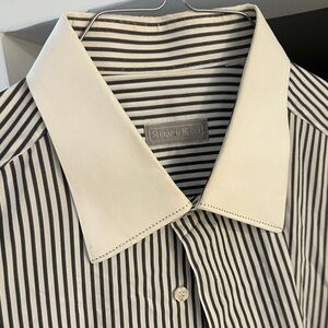 Stefano Ricci Men's Shirt with Black and White Stripes